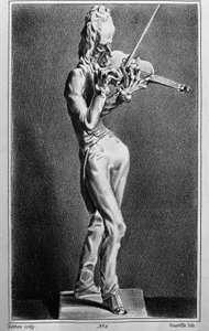 Niccolo Paganini (1782-1840), italienischer Geiger und Komponist. Karikatur nach der Skulptur von Jean Pierre Dantan dem Jüngeren