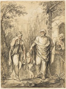 Abraham vertreibt Hagar und Ismael von Jean Pierre Antoine Tassaert