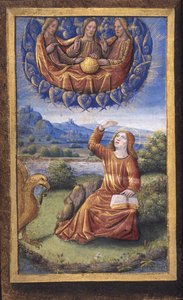 Die Heilige Dreifaltigkeit aus Lettres bâtardes, ca. 1490-1510 von Jean Poyet