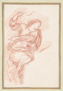 Gewandete Figur mit Peitsche