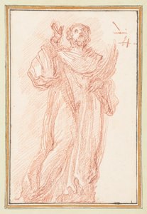 Stehende Figur mit erhobenem Arm, nach oben blickend von Jean Robert Ango