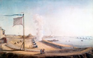 Blick auf das Lager von Boulogne-sur-Mer: Napoleon beobachtet die englische Flotte