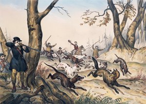 Wolfsjagd, Gravur von Jean Victor Adam von Jean Victor Adam