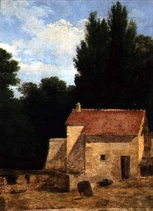 Bauernhofgebäude in einer Landschaft
