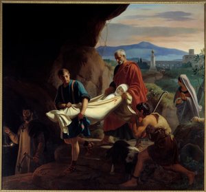 Begräbnis einer jungen Christin in den Katakomben in Rom zur Zeit der Verfolgung von Jean Victor Schnetz