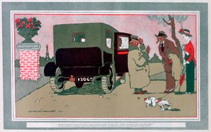 Der neue Chauffeur, französische Automobilkarikatur, 1913 von Jean Villemot