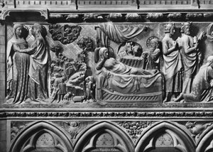 Kathedrale, Innenraum, Chorschranke, Heimsuchung, Verkündigung an die Hirten, Geburt Christi, ca. 1340-51