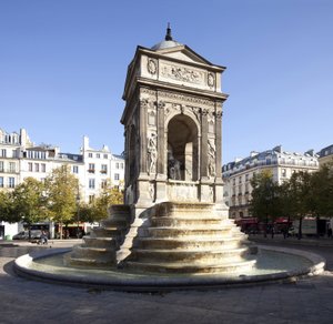 Ansicht des Fontaine des Innocents, im Renaissancestil, monumentaler Brunnen erbaut 1549 unter der Herrschaft von Heinrich II. (1519-1559) von Jean and Lescot Pierre Goujon