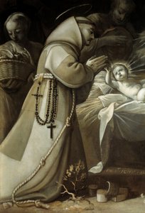 Anbetung der Hirten (Ein Mönch betet vor dem Jesuskind) von Jean de Saint Igny