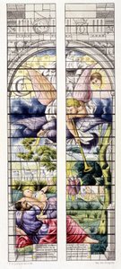 Reproduktion einer Szene der Apokalypse, Heilige Kapelle von Vincennes von Jean the Elder Cousin