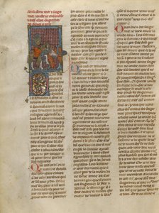 Tristan entpferdet Sagremor von Jeanne de Montbaston