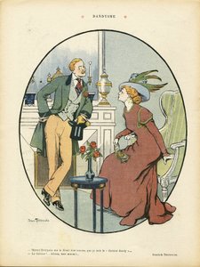 Illustration von Jehan Testevuide (1873-1924) in Le Rire, 09/05/08 - Dandytum - Mode, Innenarchitektur - Dandy von Jehan Testevuide