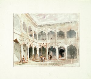 Innenhof des Infantado-Palastes in Guadalajara (Spanien) von Jenaro Pérez Villaamil