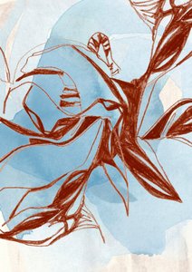 Fließende botanische Skizze