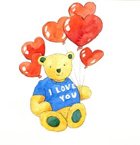 Ich liebe dich Bär - Ballon von Jennifer Abbott
