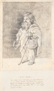 Der römische Zwerg Francesco Ravai, genannt Bajocco. Ganze Figur, Dreiviertelprofil nach links von Jens Juel