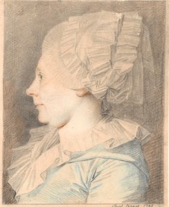 Porträt von Anne Cathrine Maaløe, geborene Basse. Profil nach links von Jens Juel