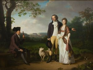 Ryberg mit seinem Sohn Johan Christian und seiner Schwiegertochter Engelke, geb. Falbe von Jens Juel