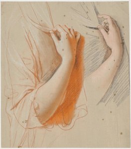 Studie eines rechten Frauenarms, der einen Schleier hält; Vorarbeit zum Porträt der Gräfin Constance Bernstorff, geborene Knuth