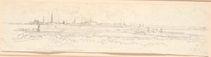 Blick über Kopenhagen von Frederiksberg Hügel. Hintergrundstudie für Porträt von Friedrich VI. als Kronprinz von Jens Juel