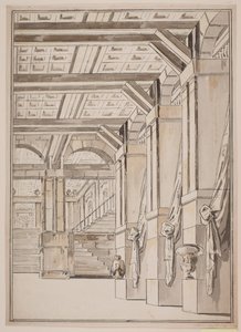 Eine Vorhalle mit Treppe im Hintergrund von Jens Petersen Lund