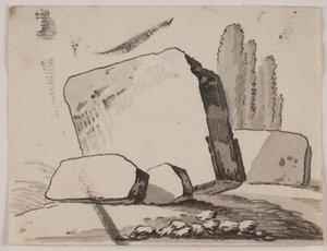 Ruinenfragmente und Zypressen von Jens Petersen Lund