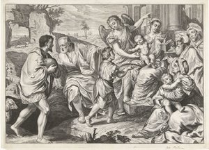Die Heilige Familie in Gesellschaft von anderen von Jeremias Falck