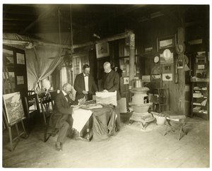 Von links nach rechts: Cullen Yates - verdeckt - Walter Dean, um 1905-11 von Jessie Tarbox Beals