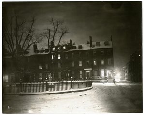 Louisburg Square, Boston, Jenny Lind lebte im Eckhaus, Boston, USA, ca. 1902-10