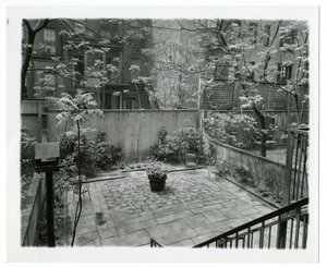 Hinterhof mit Vogelhaus, New York, USA, ca. 1905-40 von Jessie Tarbox Beals