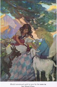 Heidi stellte jeden nacheinander ihrem Freund Clara vor, Illustration aus 