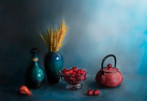 Rustikales Beeren Stillleben