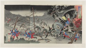 Zerstörung der Eisenbahn in der Mandschurei während des Russisch-Japanischen Krieges