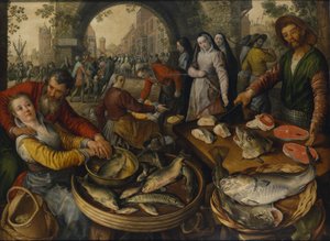 Fischmarkt mit Ecce Homo, 1570 von Joachim Beuckelaer