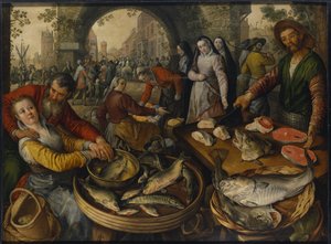 Ein Fischmarkt mit Ecce Homo von Joachim Beuckelaer