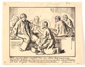 Christus wäscht Petrus die Füße von Joakim Frederik Skovgaard