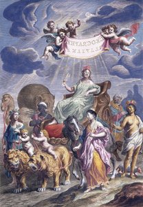 Eine allegorische Platte mit Titel, Geographia Blaviana, ca. 1662-1667 von Joan Blaeu