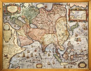 Kartographie, Karte von Asien. Aus dem Atlas von Joan Blaeu (1596-1673), gedruckt 1686