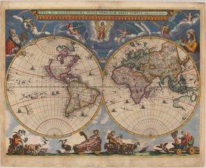 Doppelhemisphärenkarte der Welt