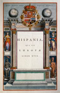 Hispania quae est Europae (Spanien), Buch XVII, Titelseite Band IX, Atlas Maior, von Joan Blaeu, Kupferstich, Amsterdam von Joan Blaeu