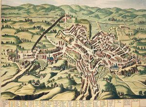 Italien, Perugia, Umbrien, Karte, Gravur aus Theatrum Civitatum et Admirandorum Italiae von Joan Blaeu von Joan Blaeu