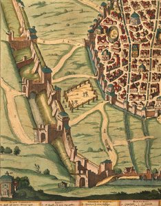 Karte von Bologna, aus Theatrum civitatum et admirandorum Italiae (Detail) von Joan Blaeu