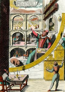 Darstellung von Tycho Brahe (1546-1601), dänischer Astronom in seinem Observatorium. Gravur aus „Atlas Major Ssive et cosmographia Blavania labore et sumptibus“ von Johannes Blaeu (1598-1673). 17. Jahrhundert. Paris, Kunstgewerbemuseum von Joan Blaeu