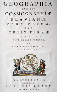 Titelseite von Teil I, Atlas Maior, Atlas in 11 Bänden, von Joan Blaeu (1596-1673), Kupferstich, 57,5x39 cm, Amsterdam von Joan Blaeu