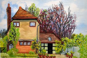 Rose Cottage, Cookham, Lord Astors Farm Cliveden, 2009 von Joan Thewsey