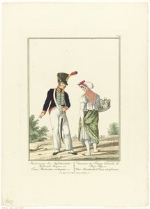 Kanonier mit einer Parfümverkäuferin (Uniformen und Trachten) von Joannes Bemme