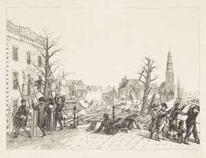 Ruinen in Leiden nach der Pulverexplosion, 1807 von Joannes Bemme