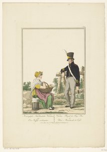 Stehender Soldat mit sitzender Kaffeeverkäuferin von Joannes Bemme