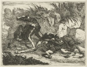 Zwei Hunde von Joannes Fijt