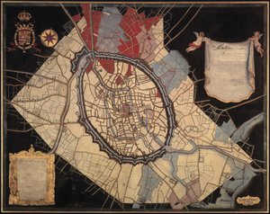 Karte von Brügge und den Feudalgebieten von Joannes Lobberecht